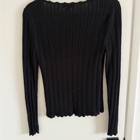 J. Crew Black Ribbed Scoop Neck Sweater - Picture 2 of 2